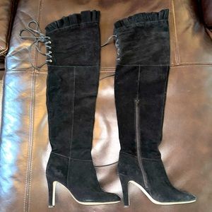 Kelsi Dagger Sz.9.5 Black Suede Knee-High Boots